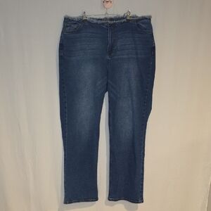 Stylish Blue Straight Leg Women's Jeans